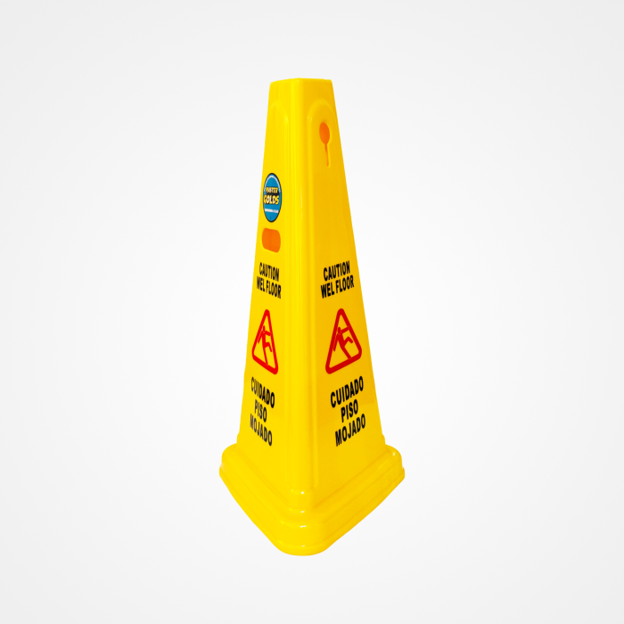 Letrero Preventivo en Forma de Cono "Cuidado Piso Mojado" - Imagen 2