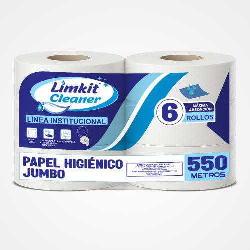 Papel Higiénico Jumbo 550 MTS