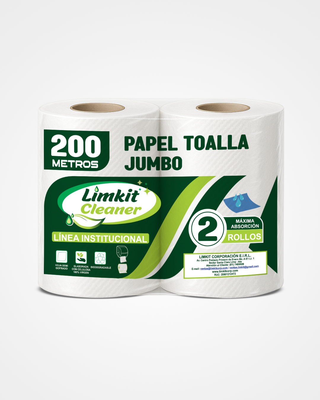 Papel Toalla Jumbo 200 MTS