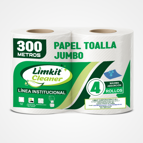 Papel Toalla Jumbo 300 MTS