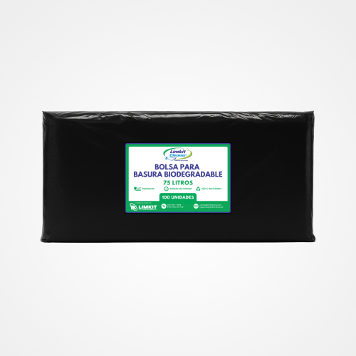 Bolsa de Basura Biodegradable Negra 75 L